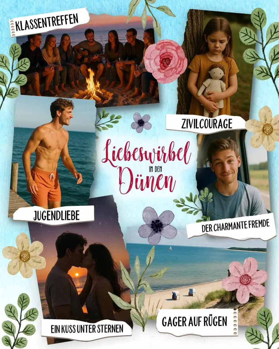 Moodboard zu Liebeswirbel in den Dünen
